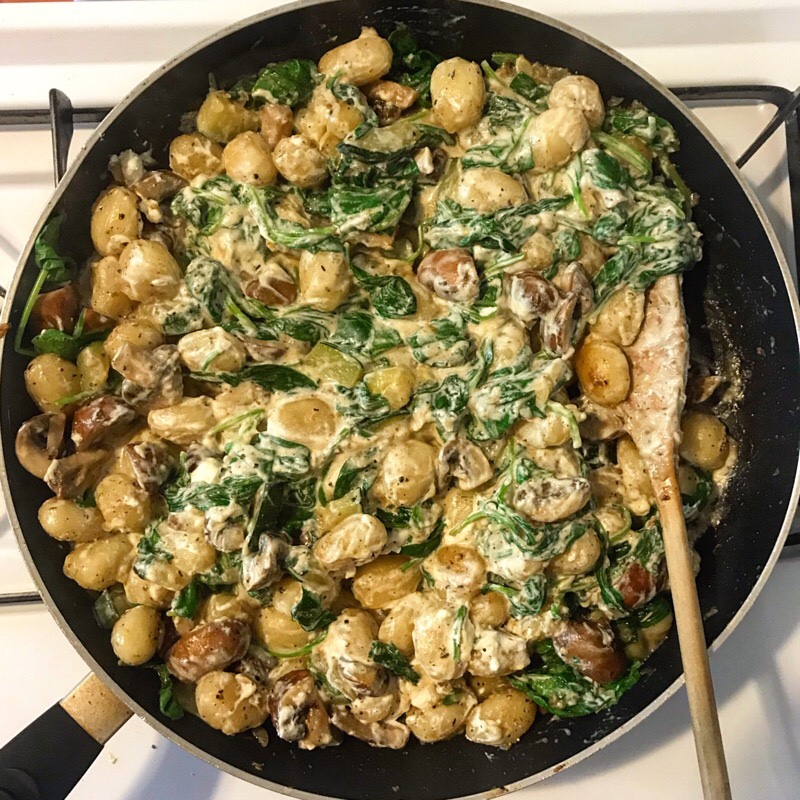 Recipe | Creamy gnocchi with spinach and goat cheese